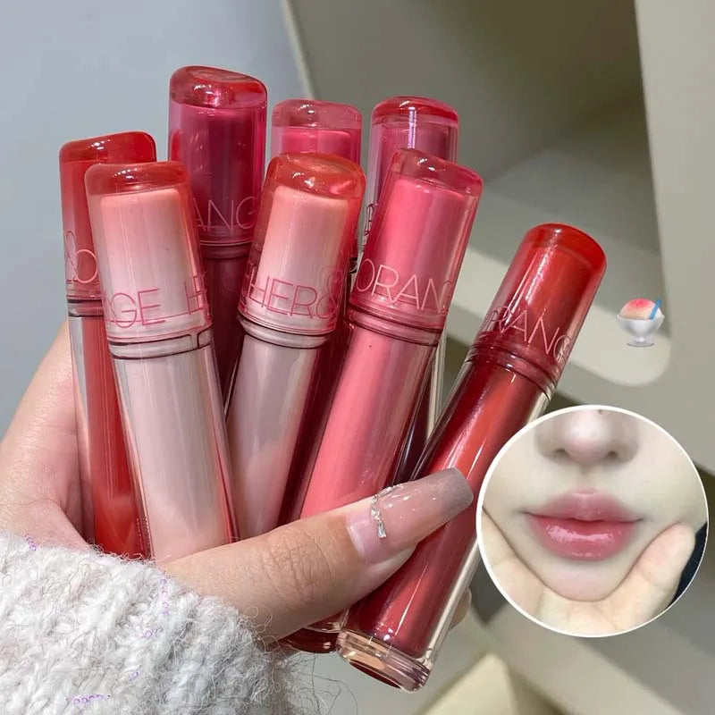 Pink Mirror Crystal Lip Gloss Makeup Water Glass Lip Glaze Plumping Waterproof Jelly Lip Tint Lipstick Moisturizing Beauty Lips