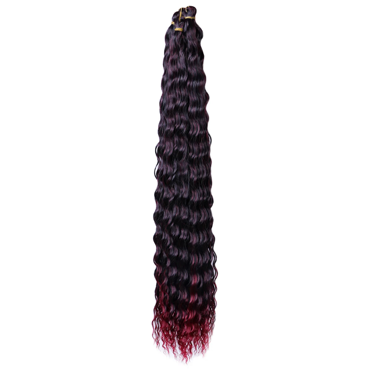 32 Inch Synthetic Pre Stretched Deep Wave Crochet Hair Yaki Ombre Braiding Hair High Temperature Fiber Extensions for Women