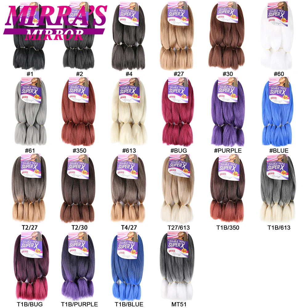 Jumbo Box Braids 400 Gramas Large YAKI Texture 6X Synthetic Braiding Hair  Pre-stretched African Braid Extensions Mirra's Mirror
