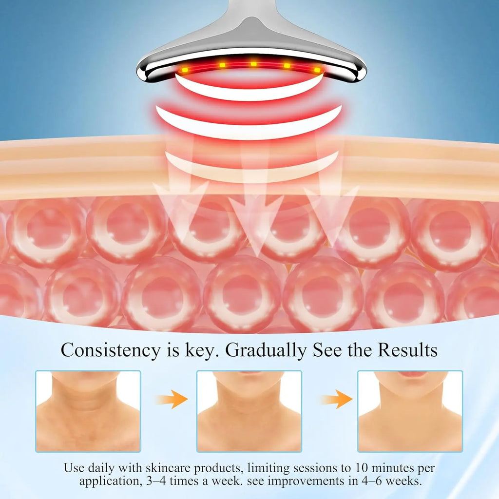 Red Light LED Facial Massager IPL Skin Rejuvenation Neck Lifting Tightening Machine Face Beauty Device Double Chin Remover