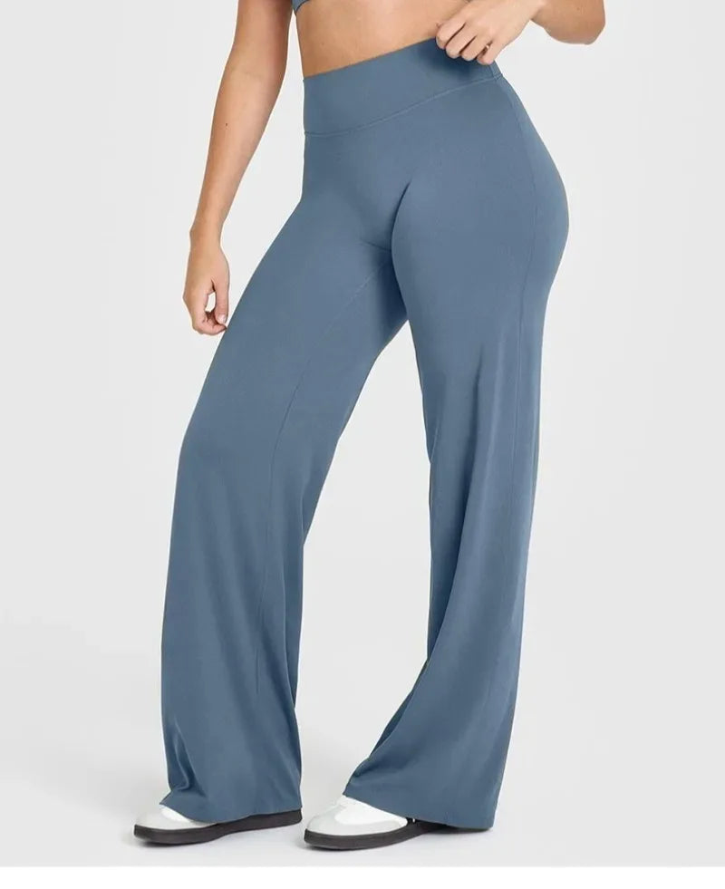 STOUREG Sport Trousers Straight-Leg Pants Ultra Soft Butter Fabric Women's Mid-Waist Yoga Pants GYM Naked Feel Pilates Running