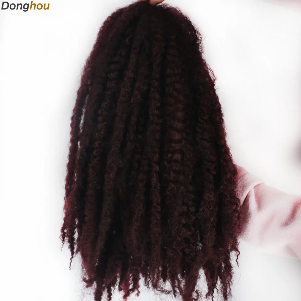 DONGHOU Marley Twist Braiding Hair — 18" Synthetic Afro Twist for Faux Locs & Crochet (1–6 Packs)