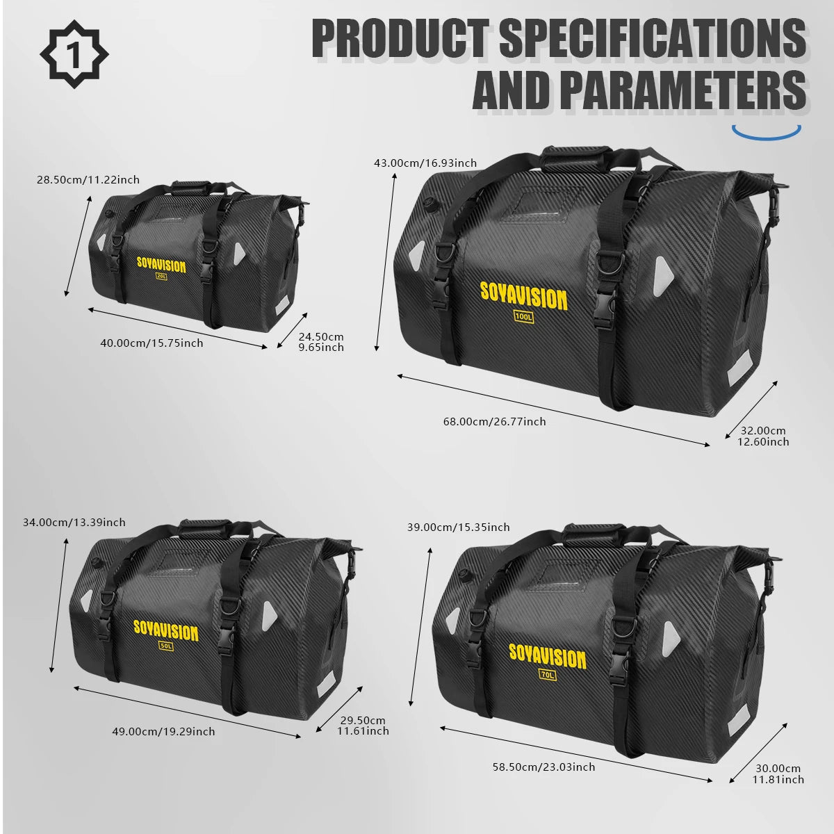 Motorcycle Waterproof Tail Bag Travel Outdoor Dry Luggage Roll Pack Bag 20 /40/66 Motorbike Luggage Backpack Motorcycle Seat Bag