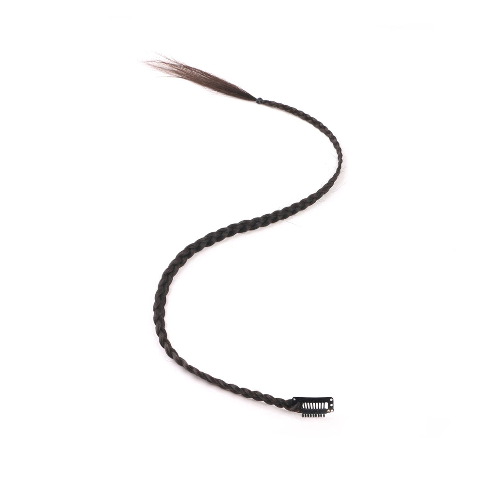 Synthetic 5 Pcs/Lot Clip-in Extensions For Women Ponytail Rainbow Braid Hair Extension 22'' Ombre Hairpiece Box Braid With Clip