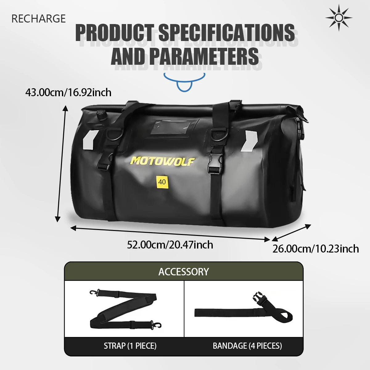 Motorcycle Waterproof Tail Bag Travel Outdoor Dry Luggage Roll Pack Bag 20 /40/66 Motorbike Luggage Backpack Motorcycle Seat Bag