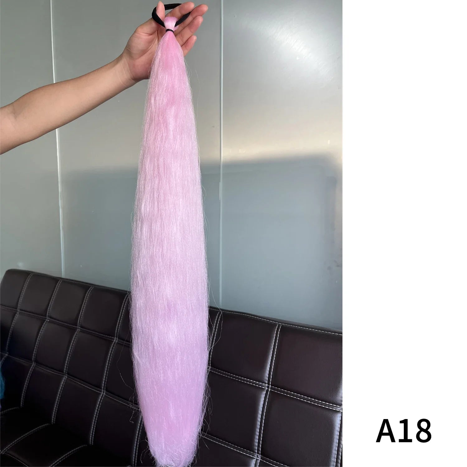 Synthetic Purple Ponytail Extension with Rubber Band Long Straight DIY Braided Pony Tail Hairpiece Women Hair Accessories