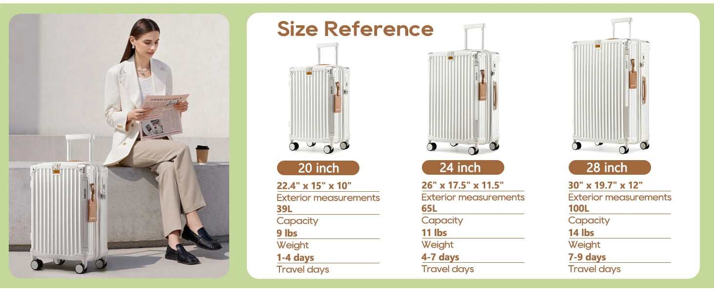 Joyway 20″ Expandable PP+ABS Carry-On | Cup Holder, USB Ports, TSA Lock & 360° Spinner Wheels