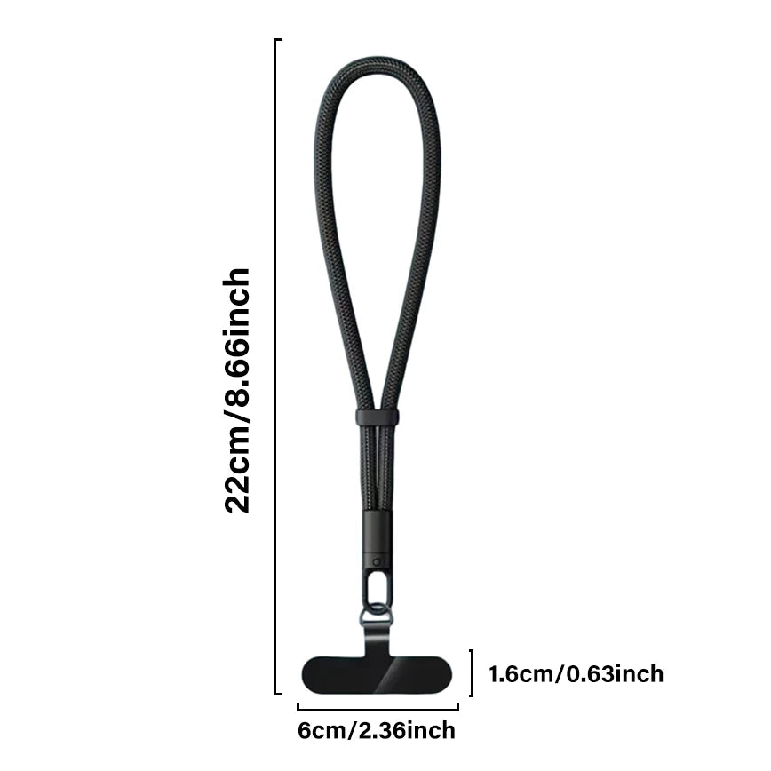Universal Adjustable Mobile Phone Lanyard Short Wrist Strap with Self-locking Anti-drop Design Durable Polyester Phone Strap