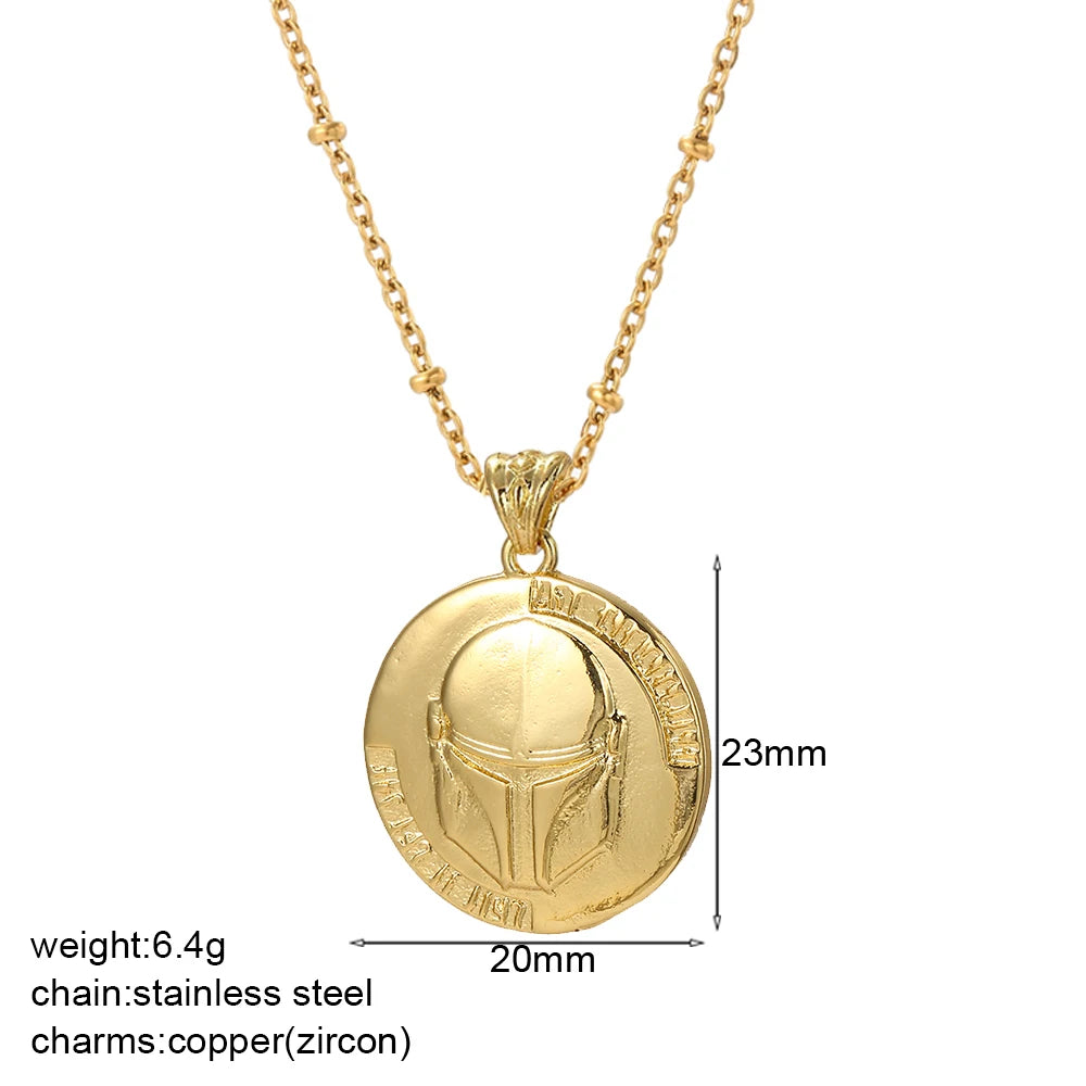 Vintage Gold Coin Pendant Necklace | Adjustable Portrait Chain for Women