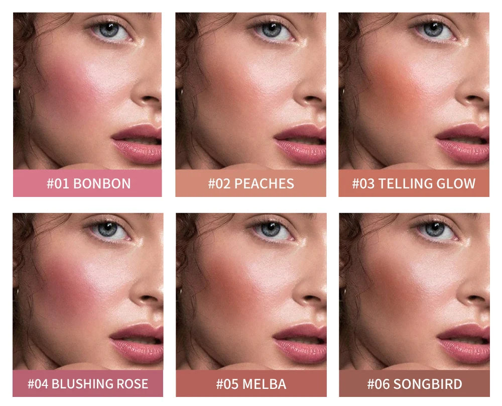 QIBEST Matte Blush Rouge Palette — Long-Lasting Natural Glow