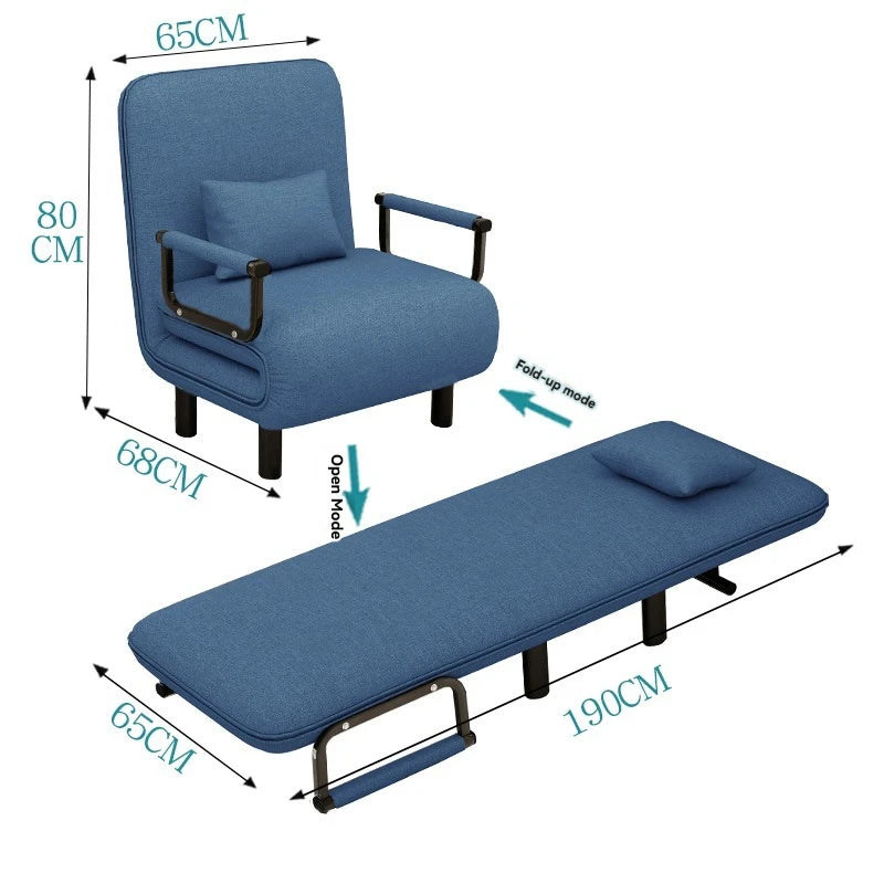 Modern folding sofa bed apartment small apartment simple single and double folding sofa with armrest