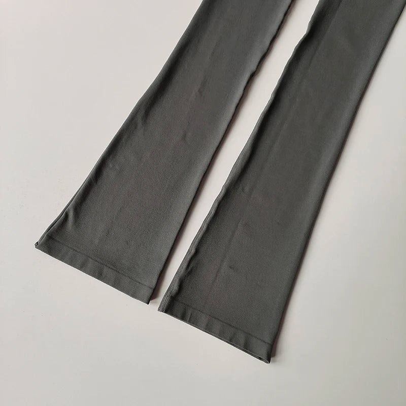 Seamless High-Waist Micro Flare Yoga Pants – Compression Bootcut Leggings