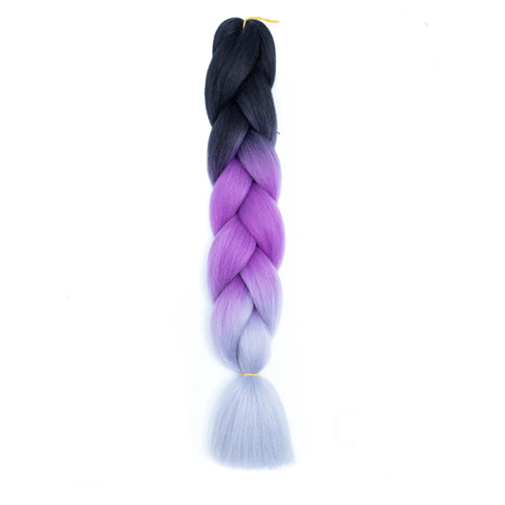 Jumbo Braids Extensions — 24" Synthetic Kanekalon Yaki Straight (Afro Ombre Piano Color)
