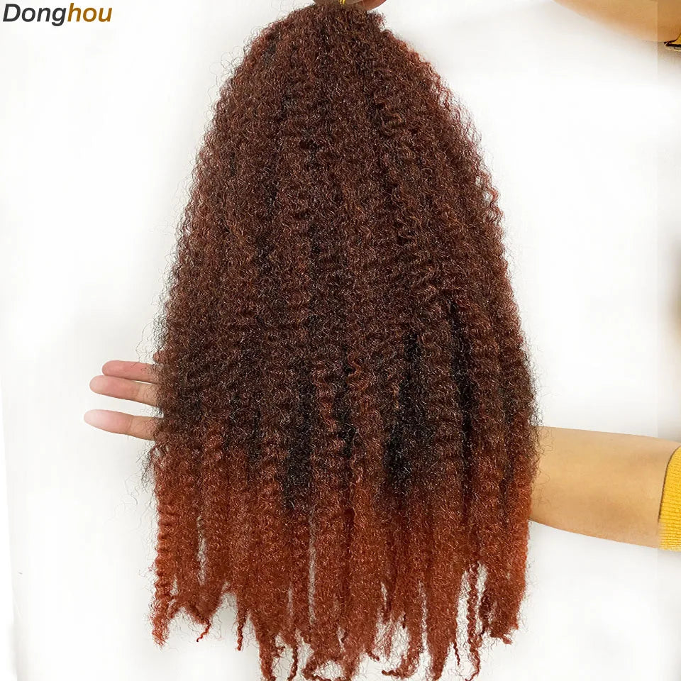 DONGHOU Marley Twist Braiding Hair — 18" Synthetic Afro Twist for Faux Locs & Crochet (1–6 Packs)