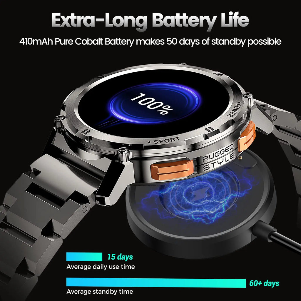 2025 Original KOSPET TANK T2 Smart Watches for Men Watches AMOLED AOD Smartwatch Bluetooth Call Electronic Men's Smart Watch