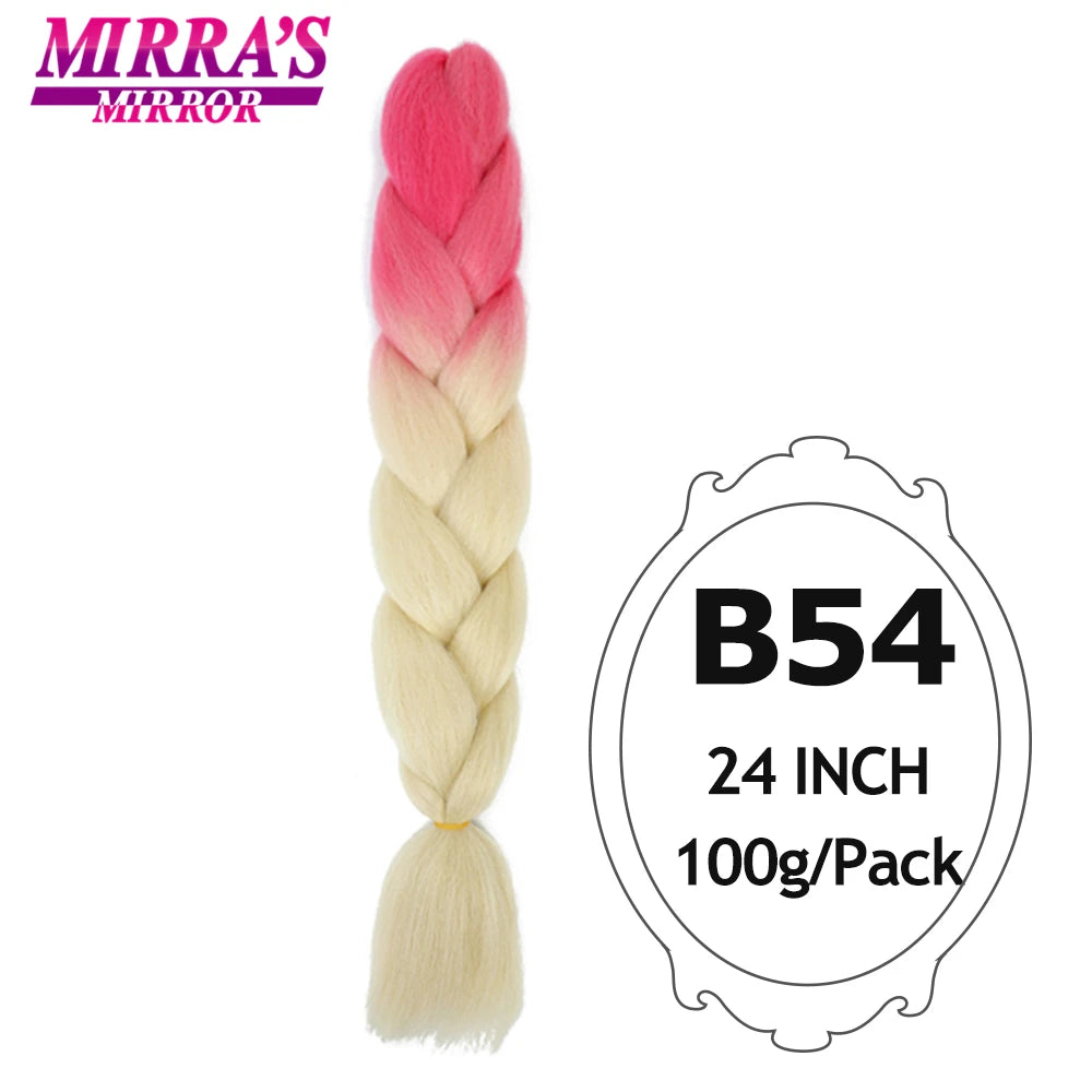 Colorful Jumbo Braiding Hair Extensions For Box Braids Synthetic Hair for Afro Braids Ombre Jumbo Braid Hair DIY Crochet Braid