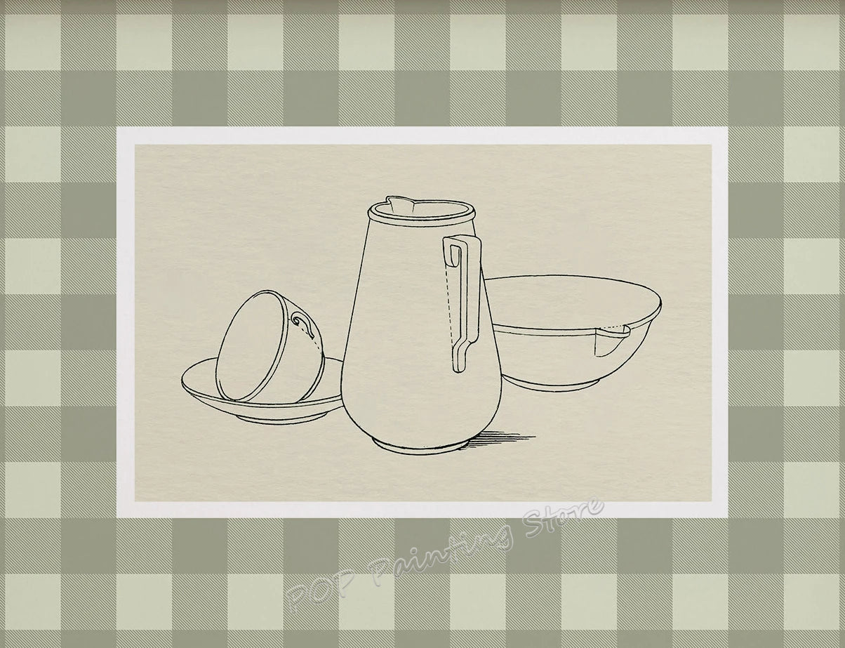 Minimalist Vegetable Canvas Wall Art – Sage Green Botanical (Onion & Carrot) Poster