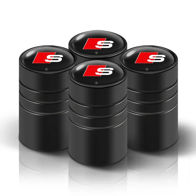 Metal Tire Valve Caps Set of 4 – Stem Covers for Audi Models