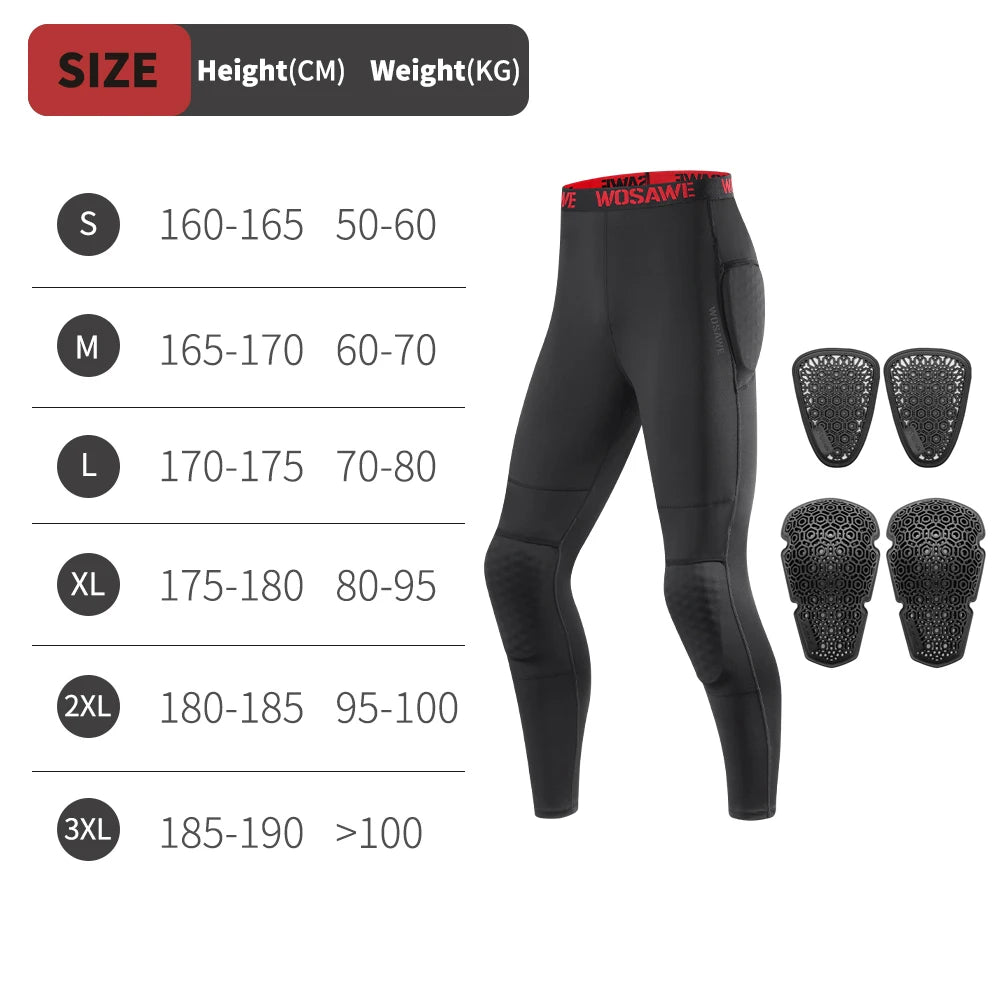 WOSAWE Summer CE1/2 Protective Motorcycle Racing Pants Men's Motocross Off-Road Pants Black Mountain Bike Cycling Moto Pants