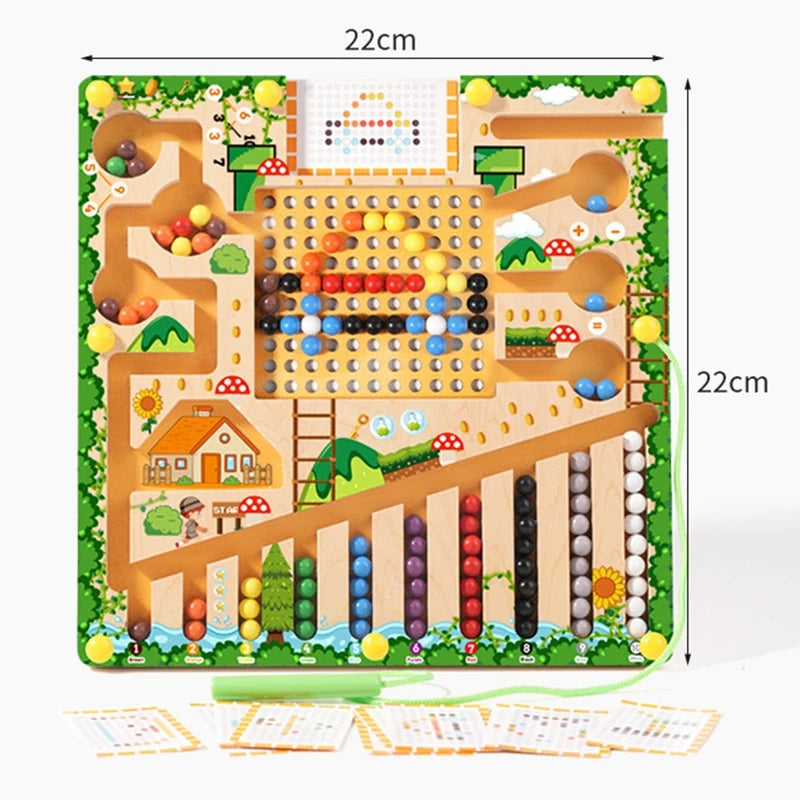 Magnetic Sorting Games Montessori Puzzle Toys Maze Board Learning Color Montessori Classification Wooden Educational Toys