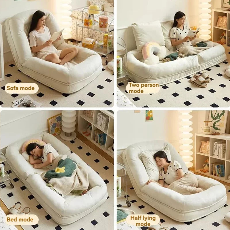Human dog bed, lazy sofa, can lie down and sleep, internet celebrity tatami, foldable balcony, bedroom, small sofa,lounge chair