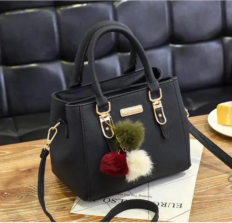Fashion Solid Color With Bow One Shoulder Bag Portable Bandolera Casual Satchel Large Capacity Cross-body Handbag For Women