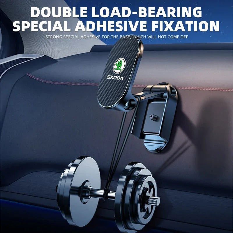 Magnetic Car Phone Holder Foldable Phone Stand For Skoda Octavia MK2 MK1 2 3 A5 A7 A8 Fabia Karoq Superb Rapid Kamiq Scala