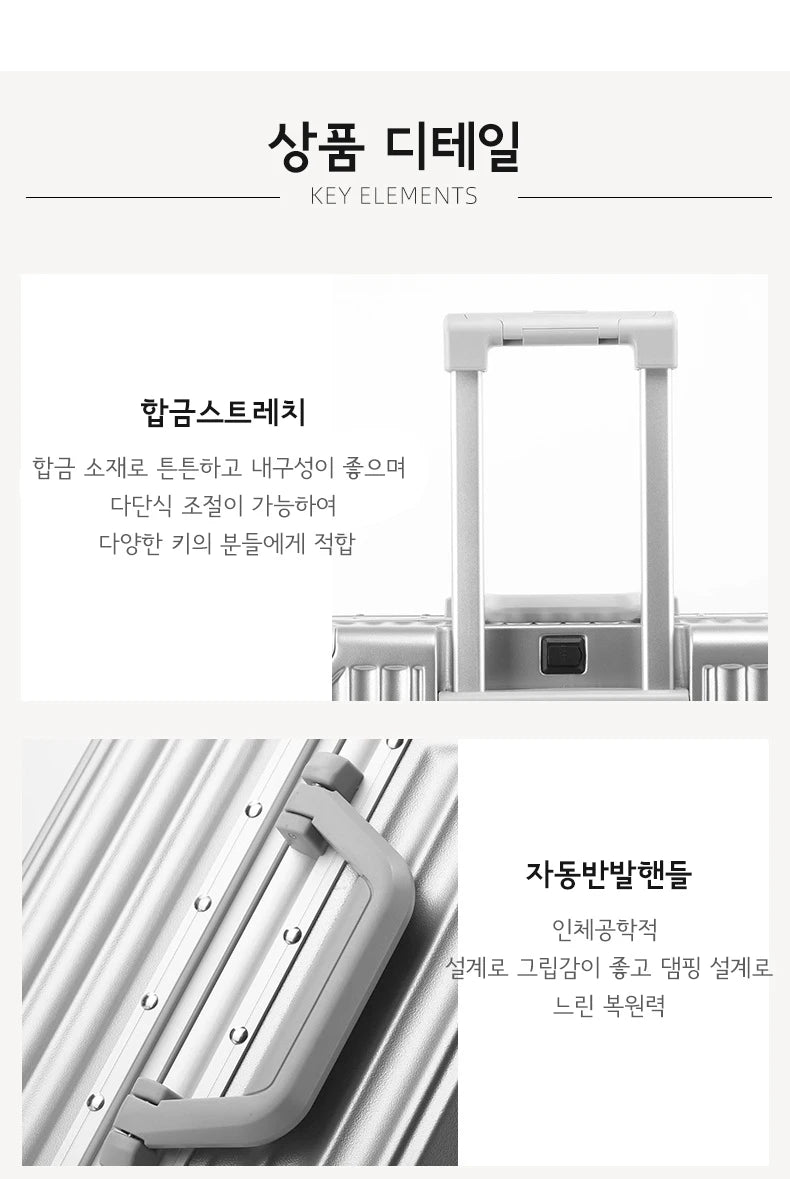 SUSHIMU Suitcase Travel Suitcase Men 20 24 26 Carry-On Luggage Women PC Aluminum Frame Trolley Case TSA password lock