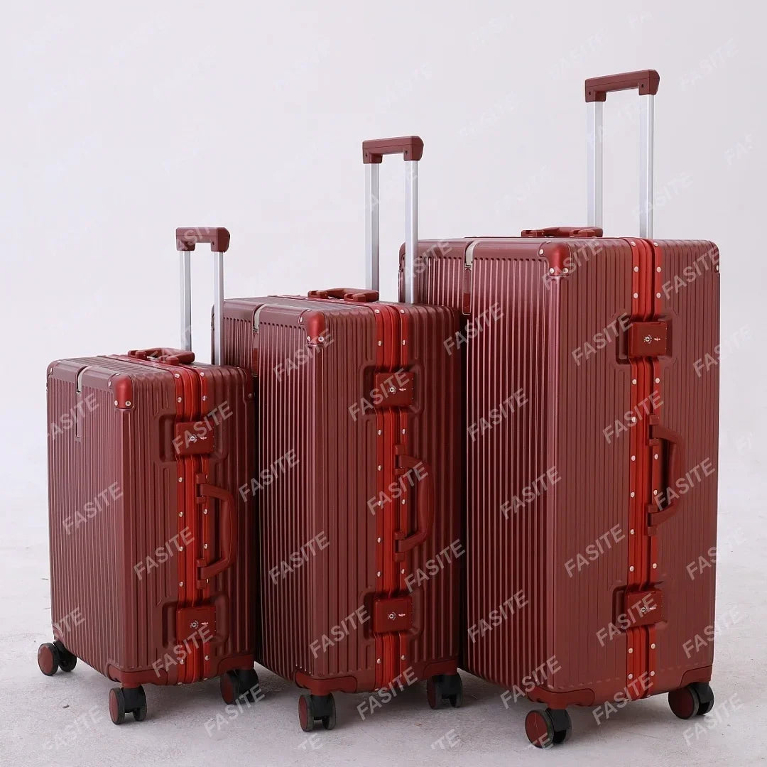 Aluminum-Frame PC Hardshell Luggage Set – 20/24/28 Inch Spinners