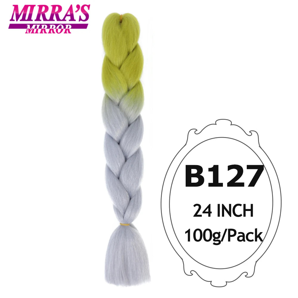 Colorful Jumbo Braiding Hair Extensions For Box Braids Synthetic Hair for Afro Braids Ombre Jumbo Braid Hair DIY Crochet Braid