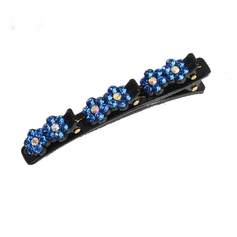 Korean Style Acrylic Hair Clip Crystal Flower Hair Clips Braid Hairpin for Women Girl Clip Bangs Side Barrettes Hair Accessories