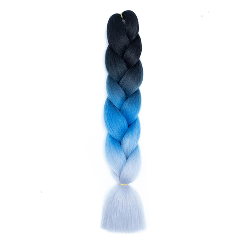 Jumbo Braids Extensions — 24" Synthetic Kanekalon Yaki Straight (Afro Ombre Piano Color)