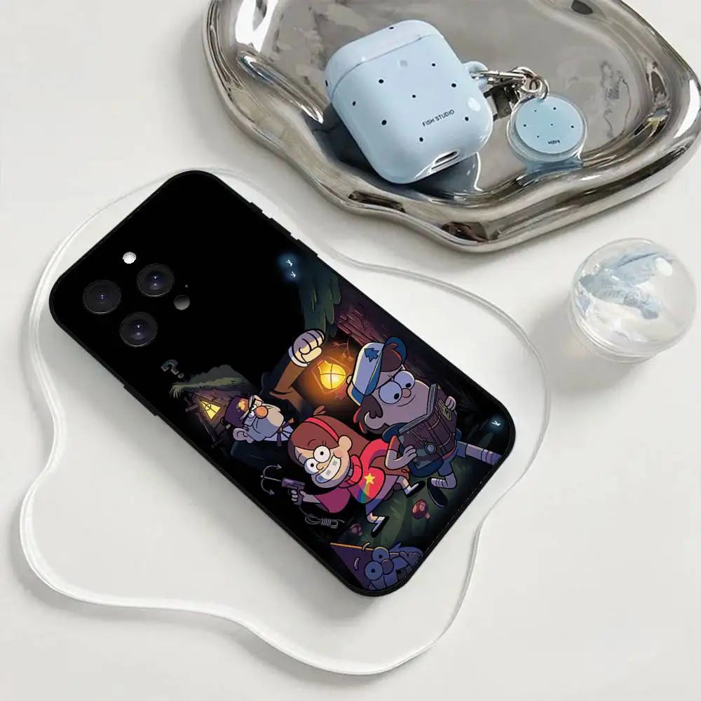 Gravity Falls Pig Cover Phone Case Phone Case For Iphone 17 16 15 11 13 14 Pro Max X Xr Xs Max 12mini Black Shell Cover Case