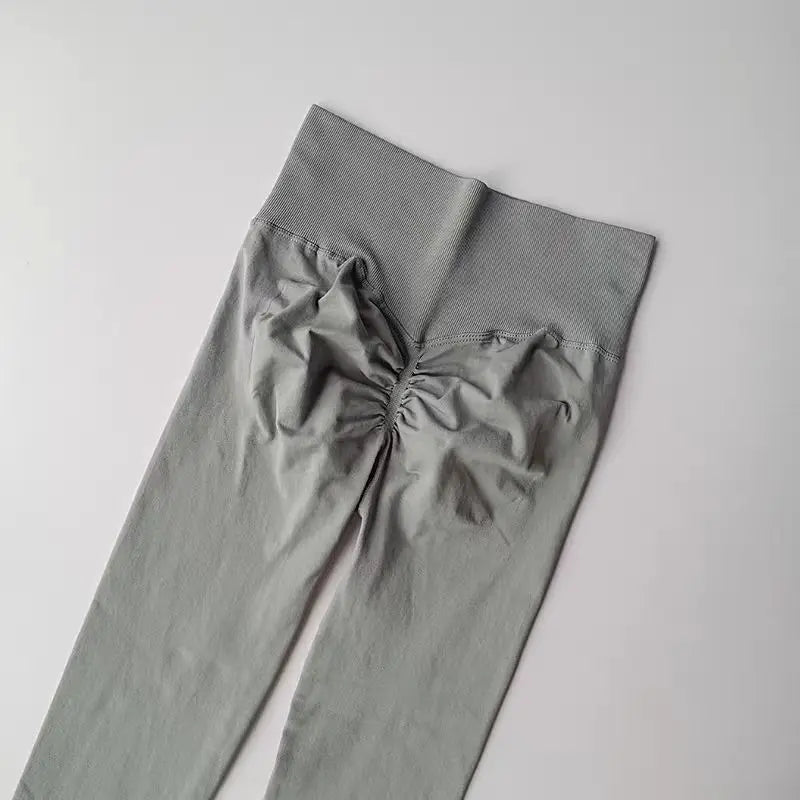 Seamless High-Waist Yoga Leggings – Push-Up Hip Lift Fit