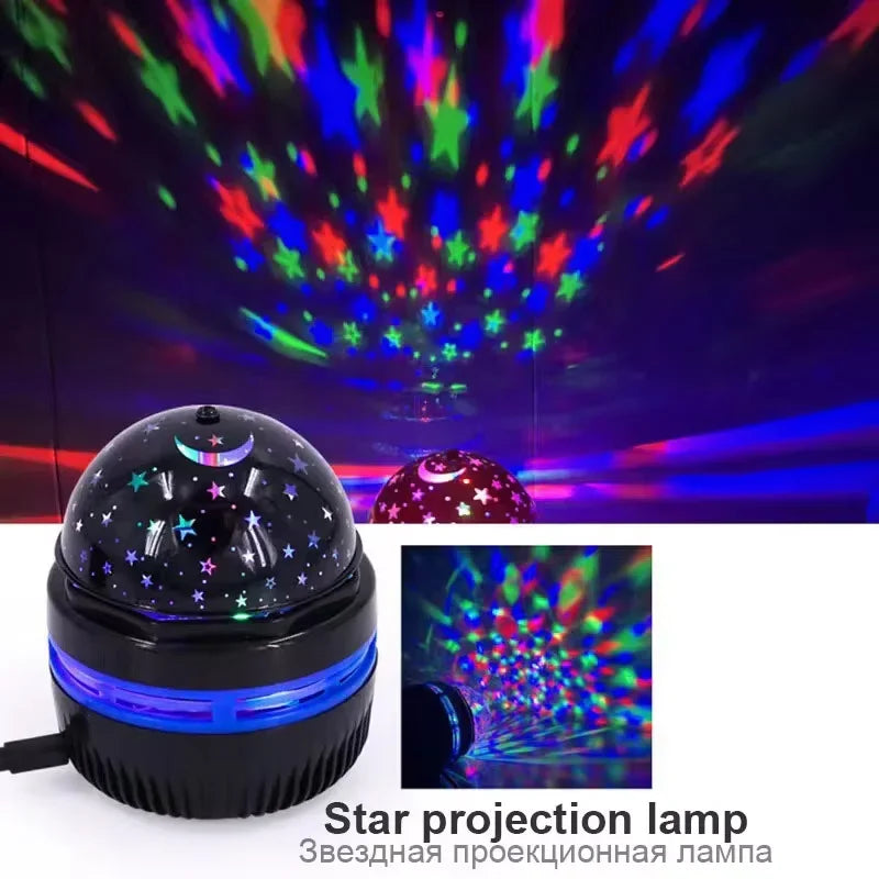 USB Rotating Starry Sky Projector Night Light (Moon & Stars)