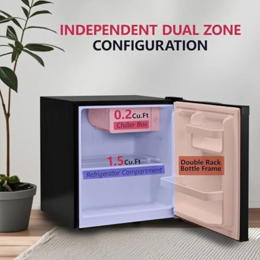 1.7 Cu.Ft Mini Fridge with Freezer Single Reversible Door Compact Refrigerator Adjustable Thermostat Energy Saving Mini Fridge