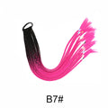 WIGSIN 24Inch Synthetic Long Ombre Rainbow Box Braid Ponytail Hair Extension for Women Rubber Band Hairstyle for Women