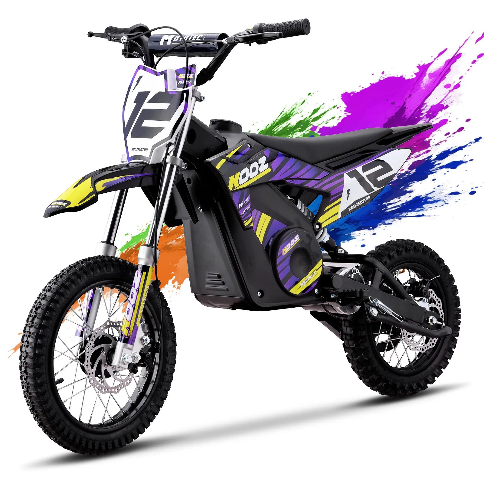 KOOZ HP112E 36V 1000W Electric Dirt Bike for Kids, 3 Speed Modes Teen Electric Motorcycle Up to 18 MPH & 15 Miles Long-Range