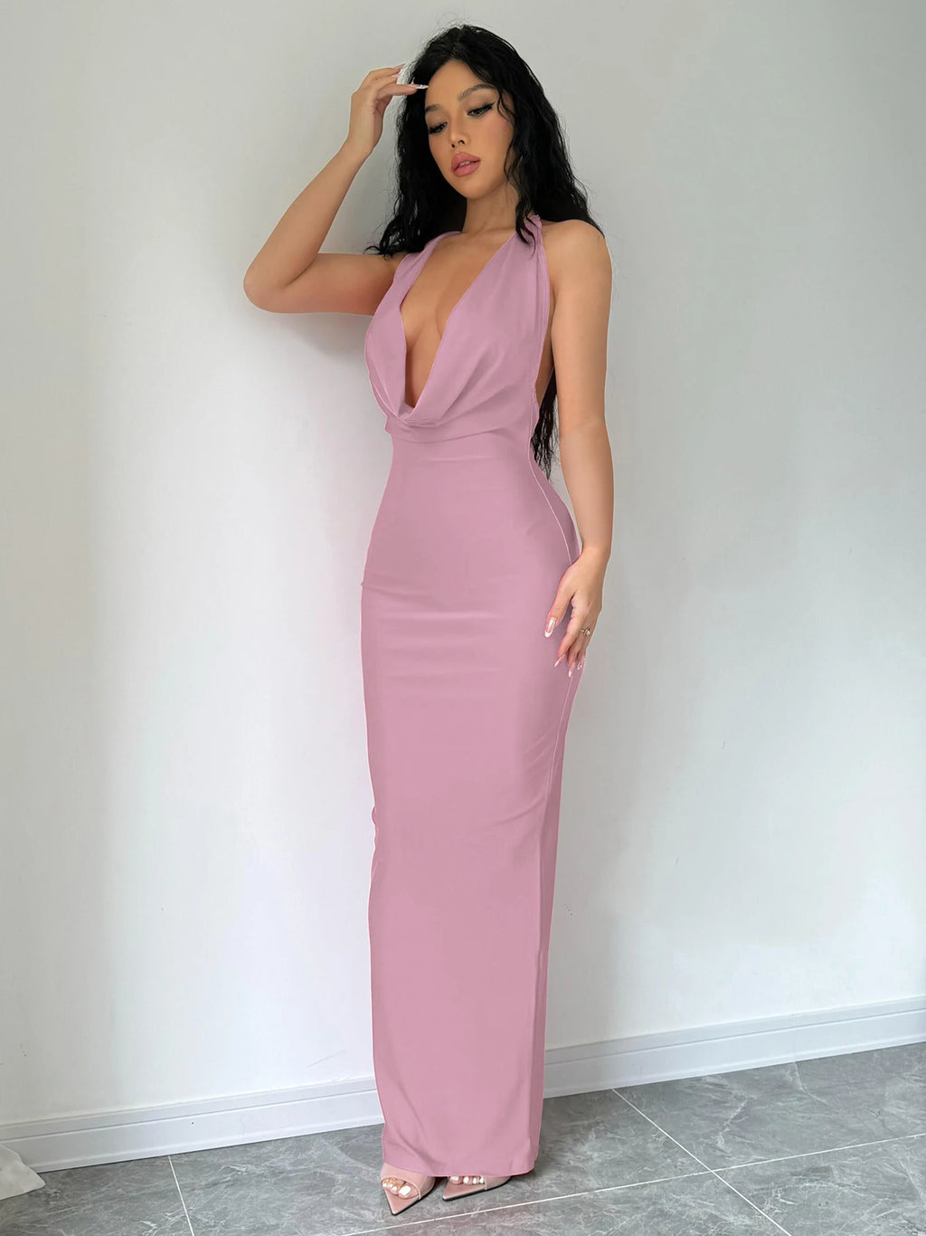 Dulzura Autumn Women Halter Backless Midi Dress For Women Bodycon Sexy Party Elegant Outfits Evening Birthday Clothes Y2K 2024