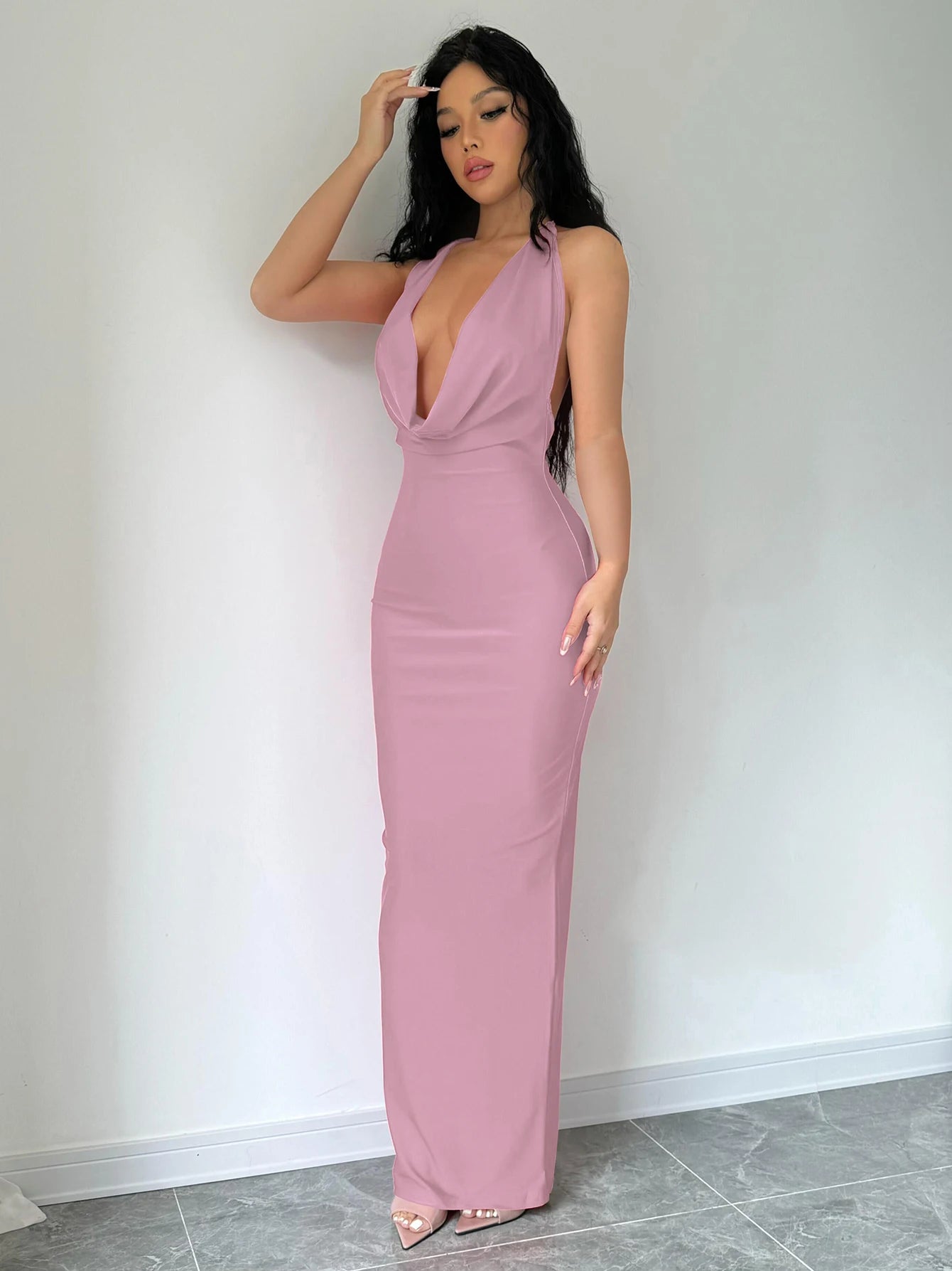 Dulzura Autumn Women Halter Backless Midi Dress For Women Bodycon Sexy Party Elegant Outfits Evening Birthday Clothes Y2K 2024