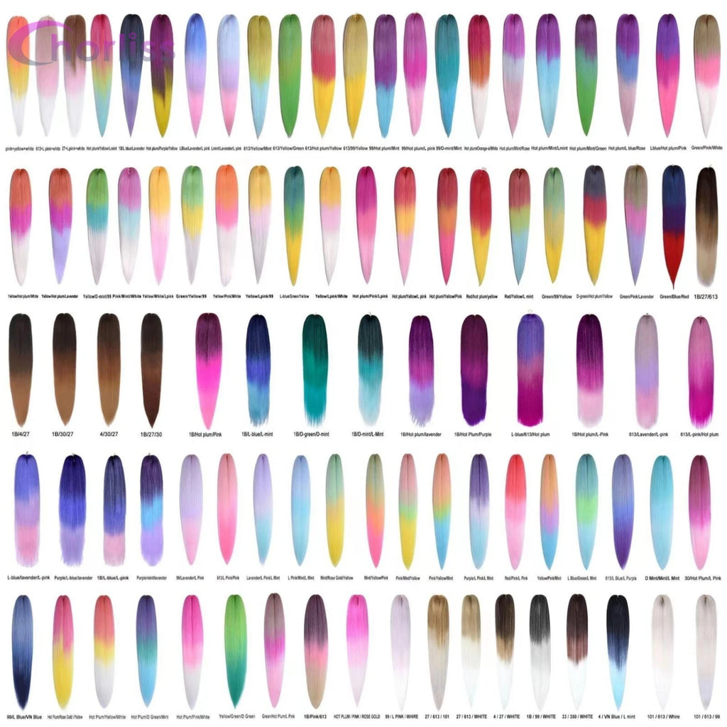 Chorliss Pre-Stretched Jumbo Braids — 24"/26" Synthetic Yaki Ombre (80–90 g, 105 Colors)