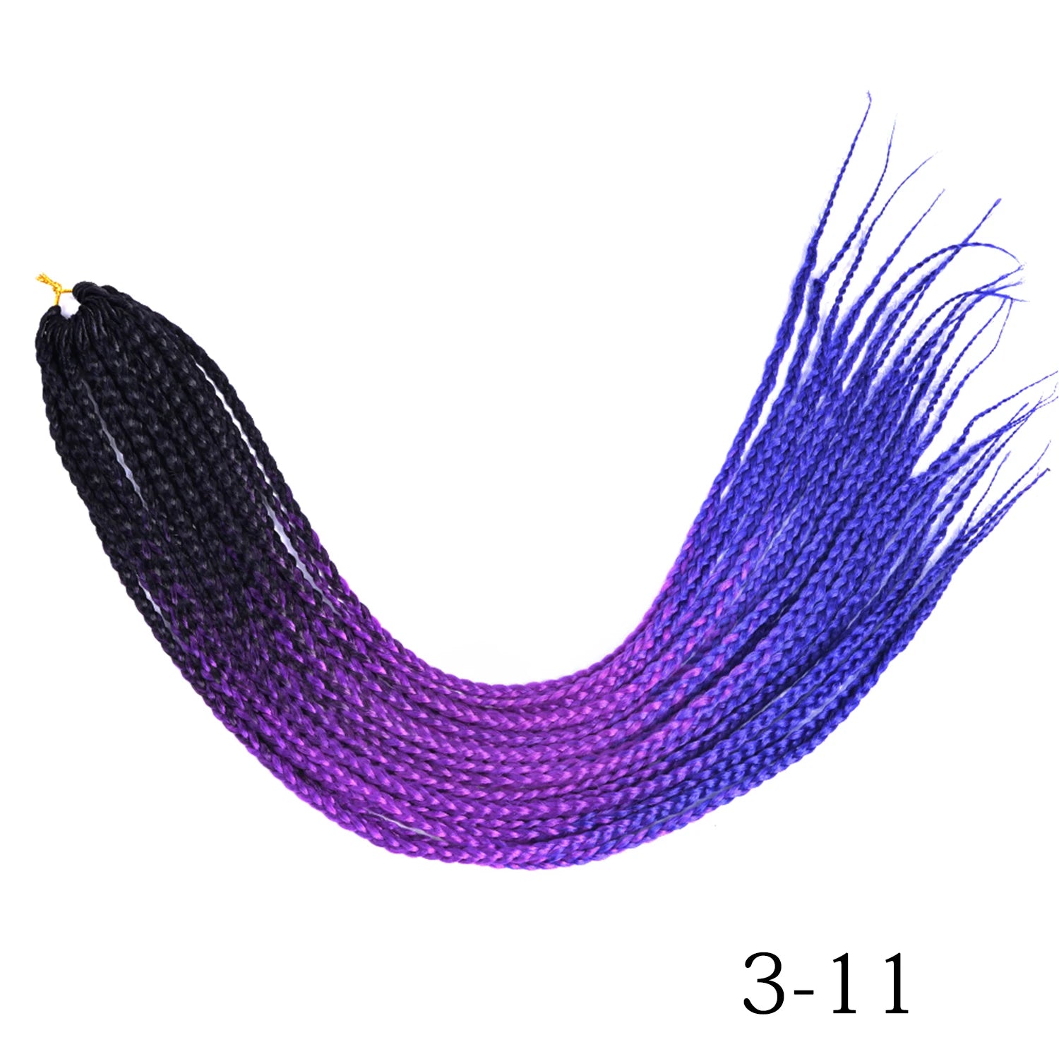 Synthetic Box Braids Hair Colored Crochet Hair Extensions Ombre Blue Gray Hook Braids Hairpiece For Women Cosplay Daily Use 24''