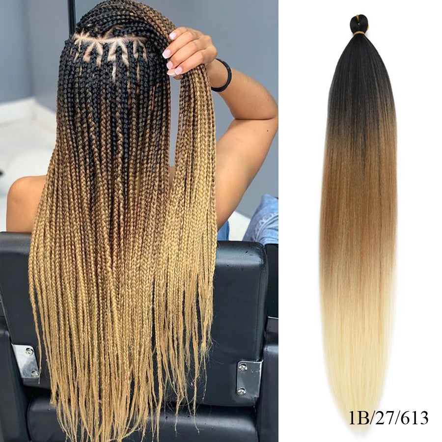 Refined Hair Pre-Stretched EZ Braid — 26" Ombre Brown Synthetic Braiding Hair