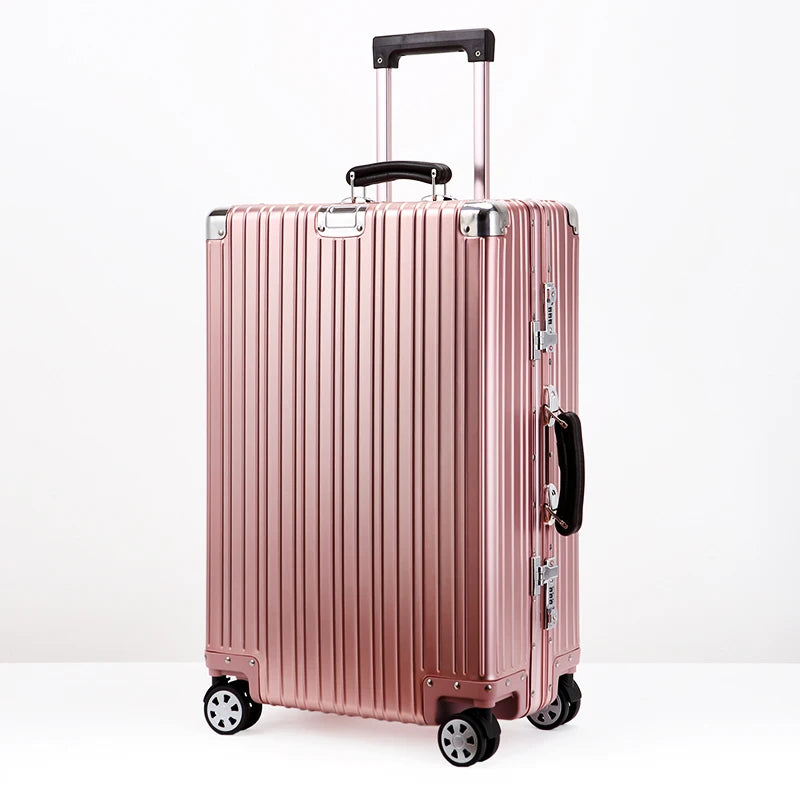 All Aluminum-magnesium Alloy Travel Suitcase High Quality Rolling Luggage 20/24/26/29'' Retro Trolley Case Bag Carry-On Boarding