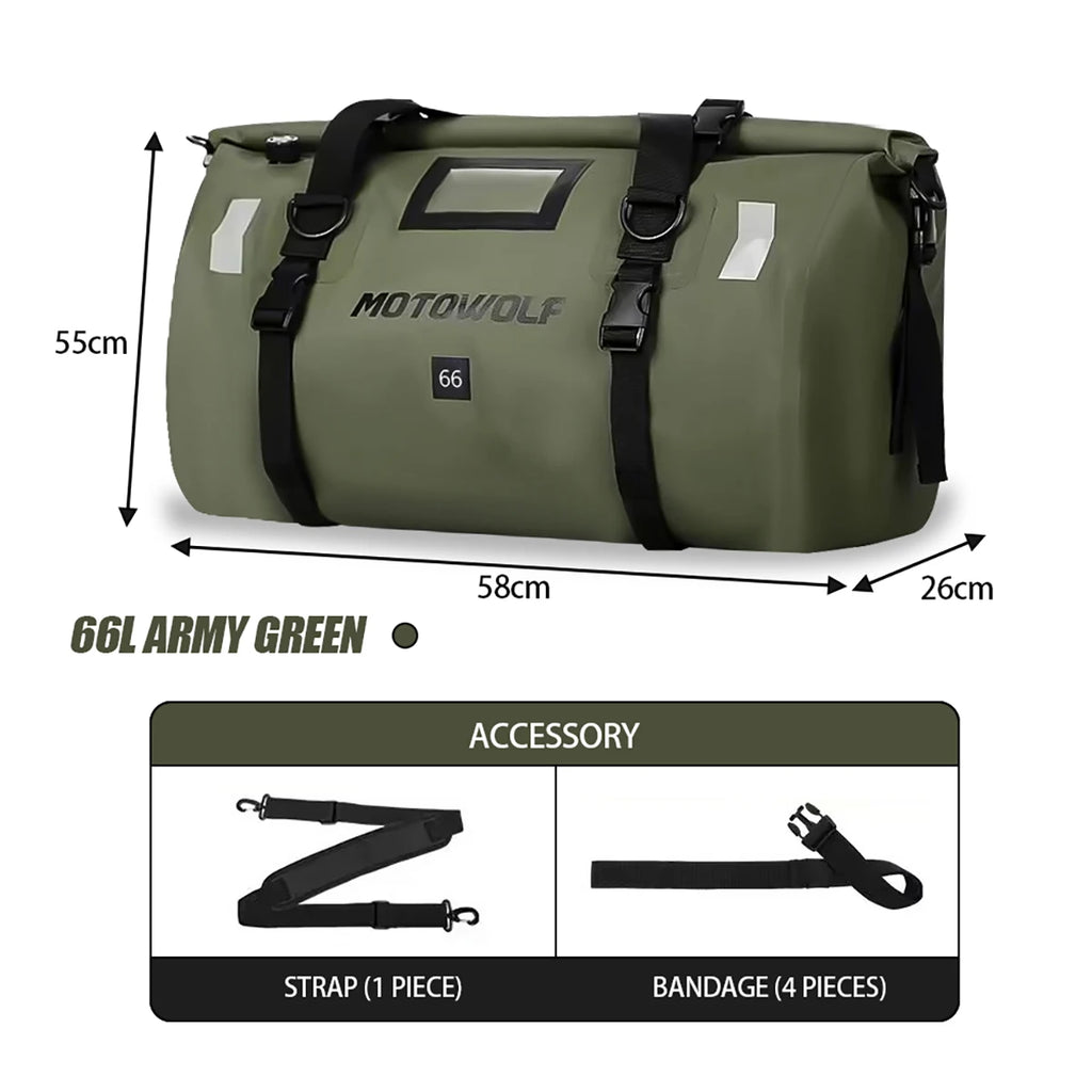 Motorcycle Waterproof Tail Bag Travel Outdoor Dry Luggage Roll Pack Bag 20 /40/66 Motorbike Luggage Backpack Motorcycle Seat Bag