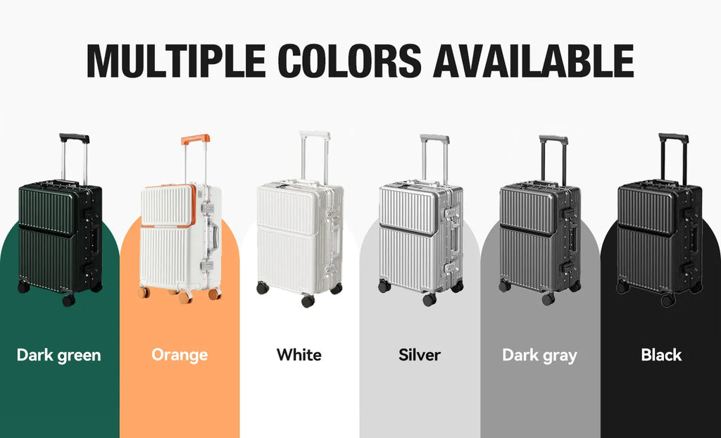 AIWEINY Aluminum Frame Suitcase PC Hard Shell Pressure-Resistant Travel Luggage, 360° Silent Swivel Wheels, with TSA Lock.