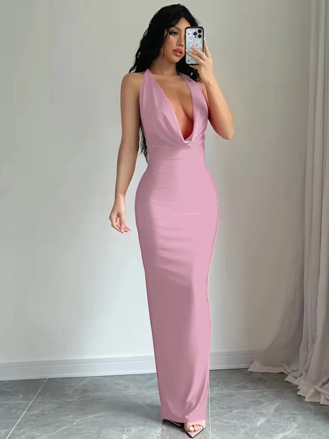 Dulzura Autumn Women Halter Backless Midi Dress For Women Bodycon Sexy Party Elegant Outfits Evening Birthday Clothes Y2K 2024