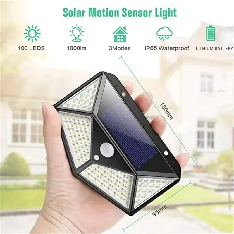 ESMARTER 100-LED Solar Motion Sensor Light (IP65, 270° Wide Beam)