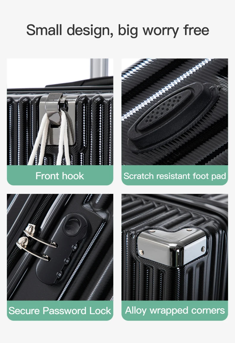 Modern Carry on Trolley CaseCustom Large 20/22/24/26/28 Inch PC ABS Luggage with Combination Lock Wholesale Prices Suitcase