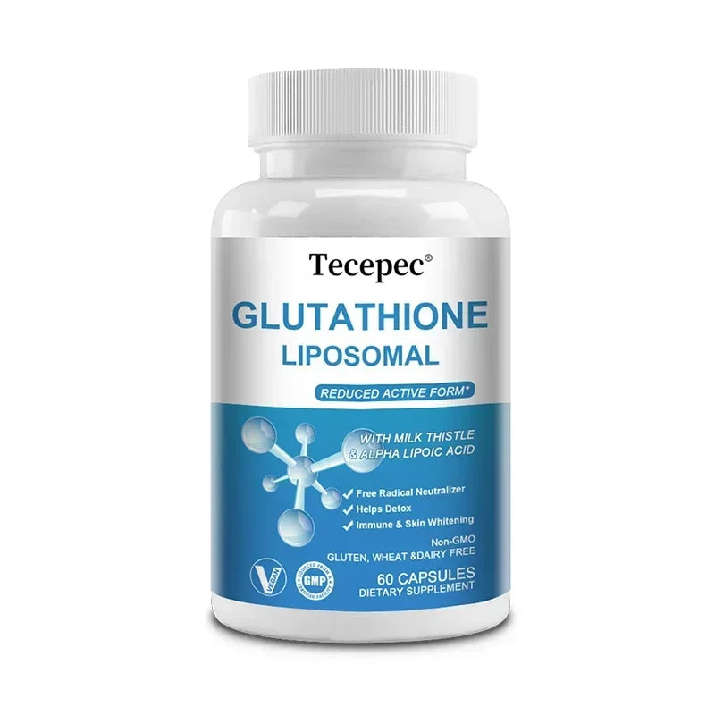 Tecepec Glutathione 1000mg Capsules – Detox & Immune Support | Anti-Aging, Energy & Skin Brightening Supplement (30/60/120 Capsules)